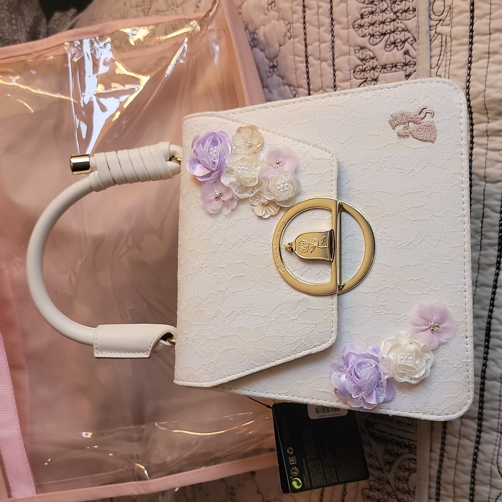 Loungefly Disney Beauty and the Beast Lace Crossbody & Wallet NWT